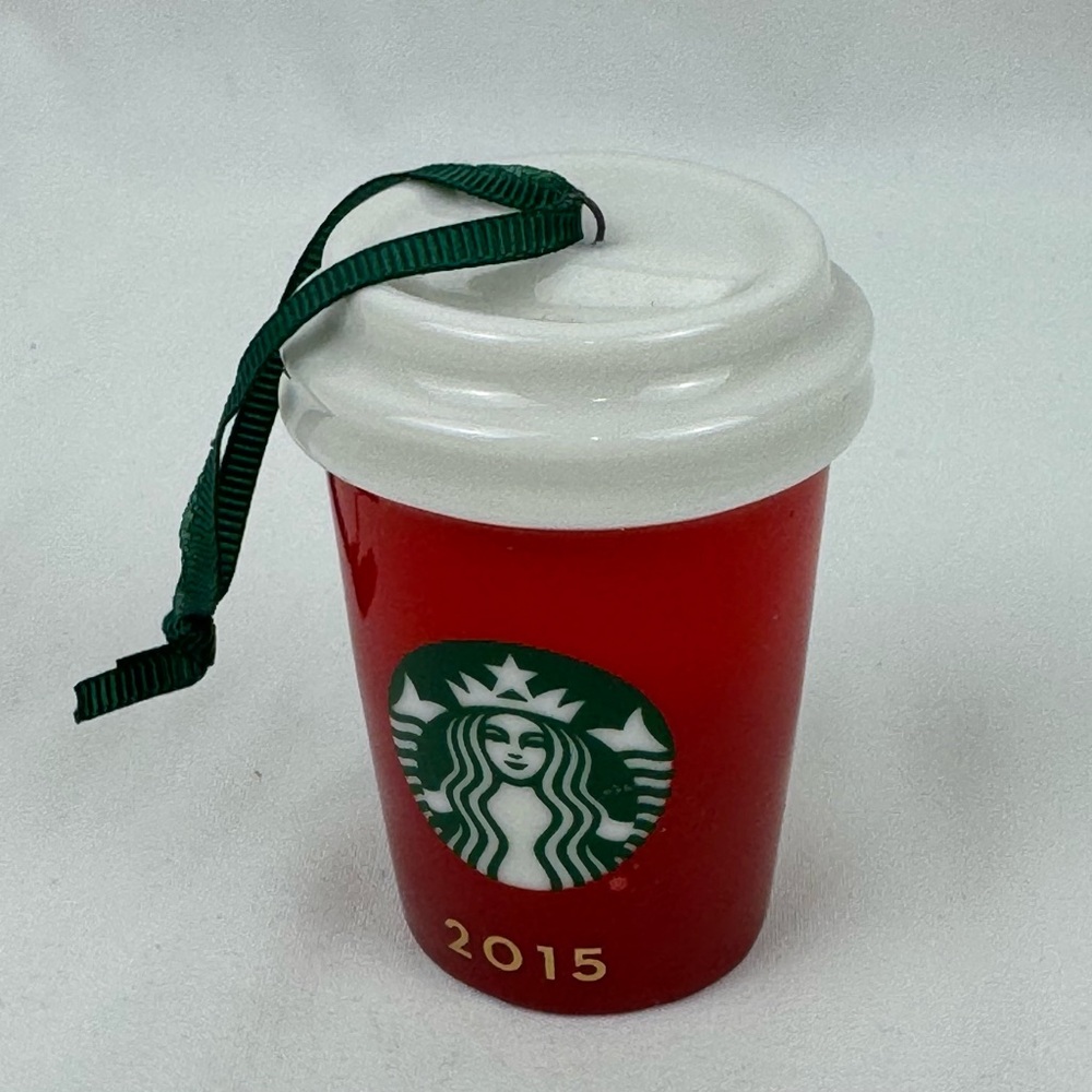 Christmas Starbucks Ornament 2015 Red Ceramic Coffee Cup Holidays
